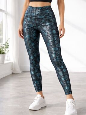 Lululemon Wunder Under 25” Shine Floral Foil Leggings Sz 6 NWT